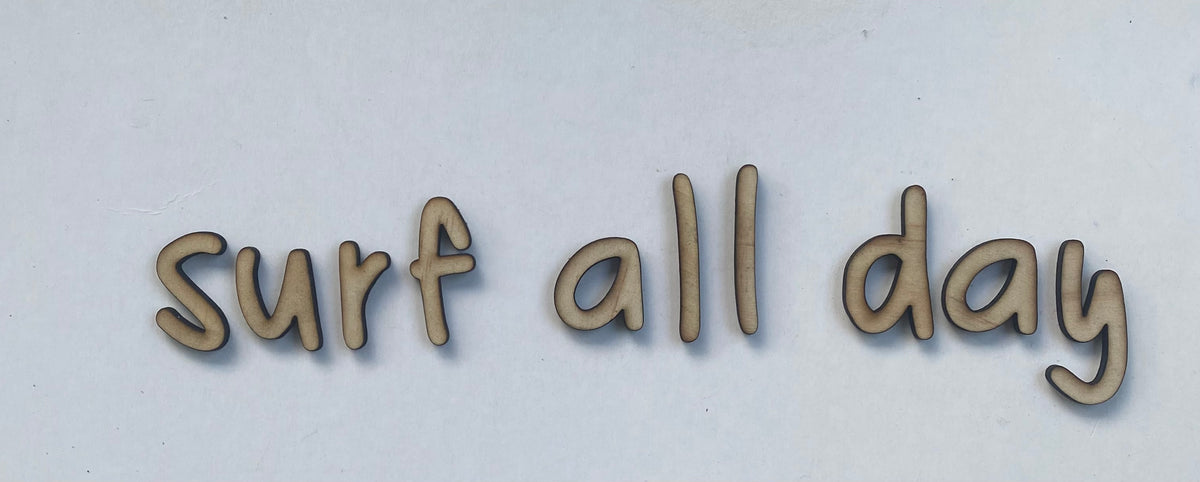 'Surf All Day' Wooden Wall Letters | Display image 2