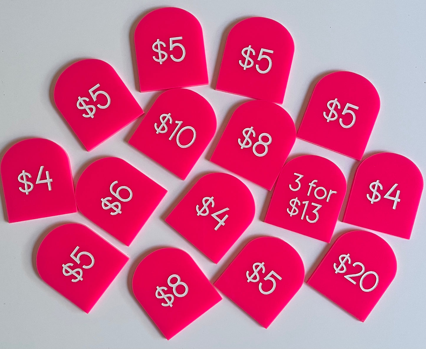 Acrylic Arch Price Tag with Stand