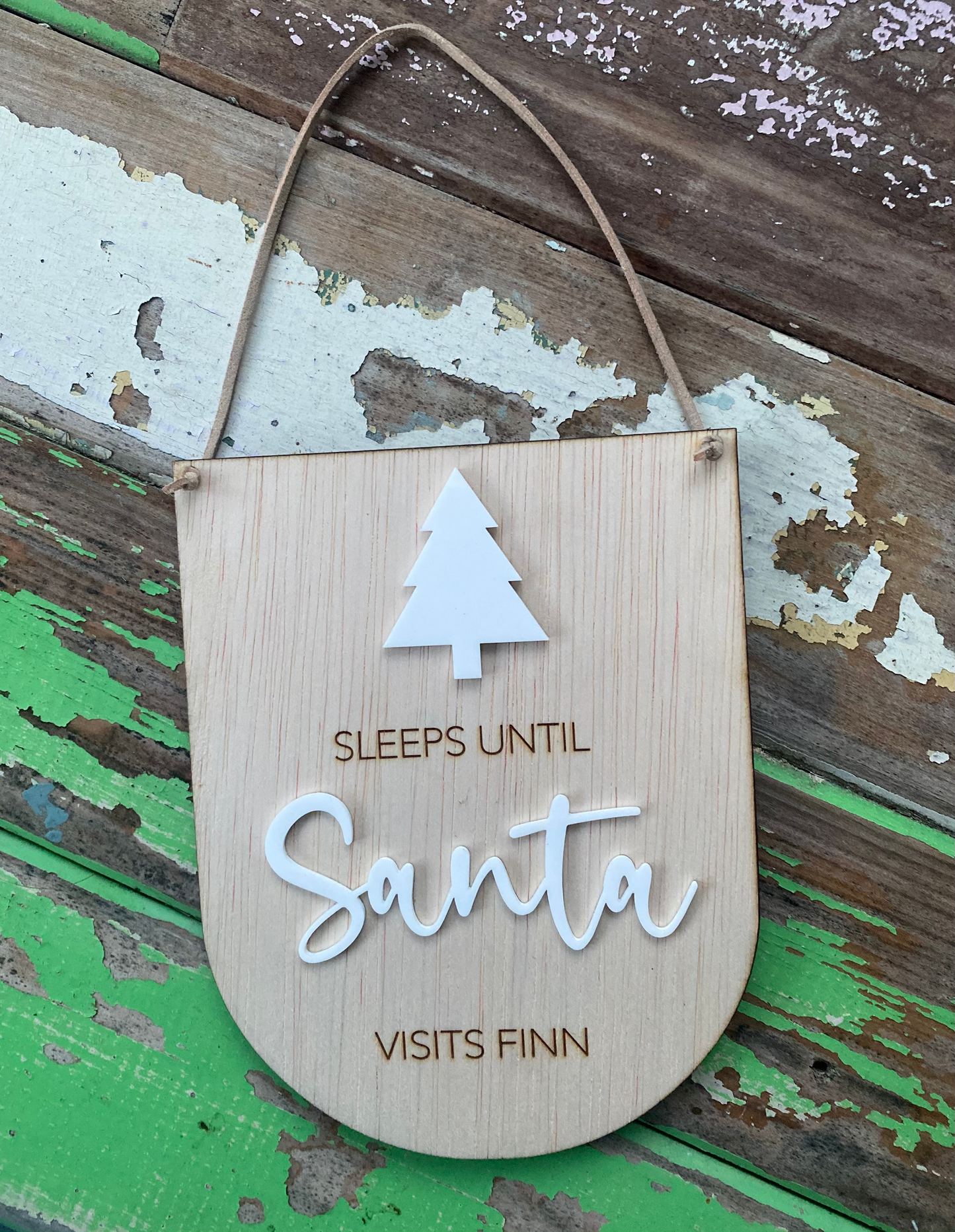Personalised Sleeps Until Christmas Wooden Sign/Advent Calendar image 1