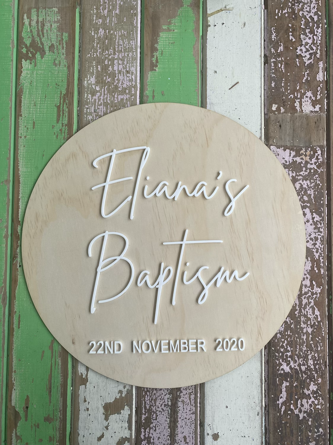 Personalised Baptism Wooden Sign image 2