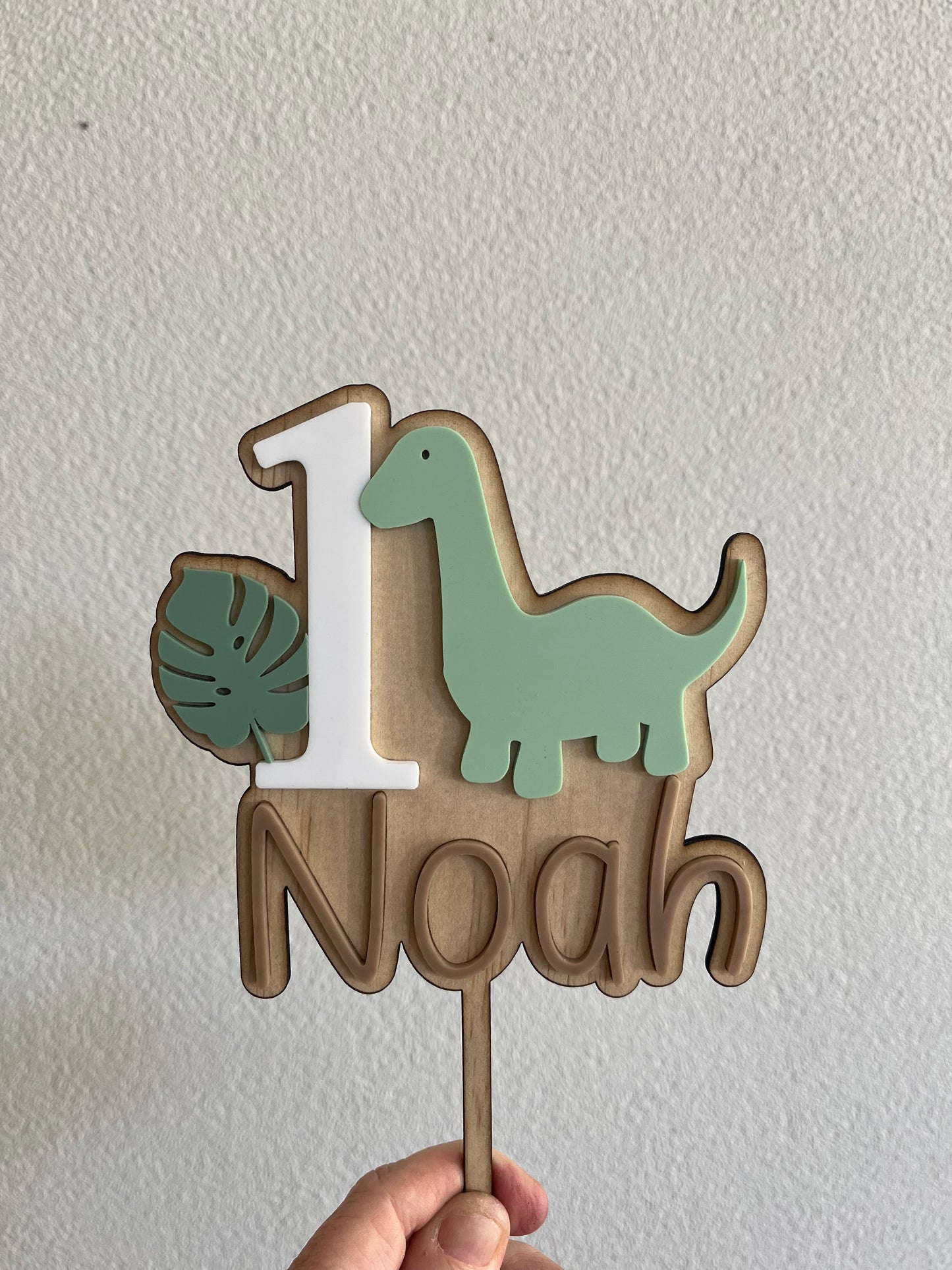 Custom Dinosaur Wooden & Acrylic Cake Topper