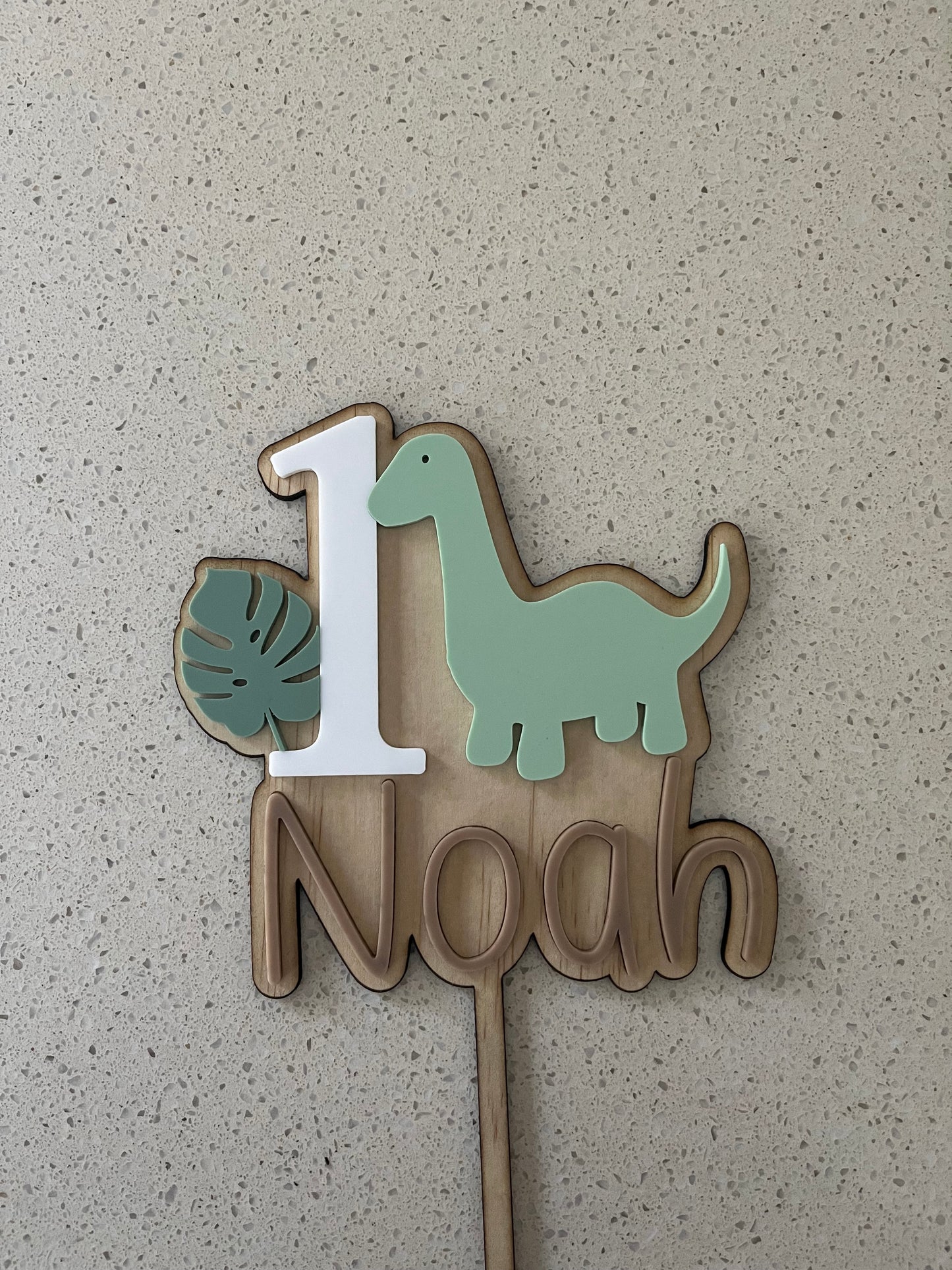 Custom Dinosaur Wooden & Acrylic Cake Topper