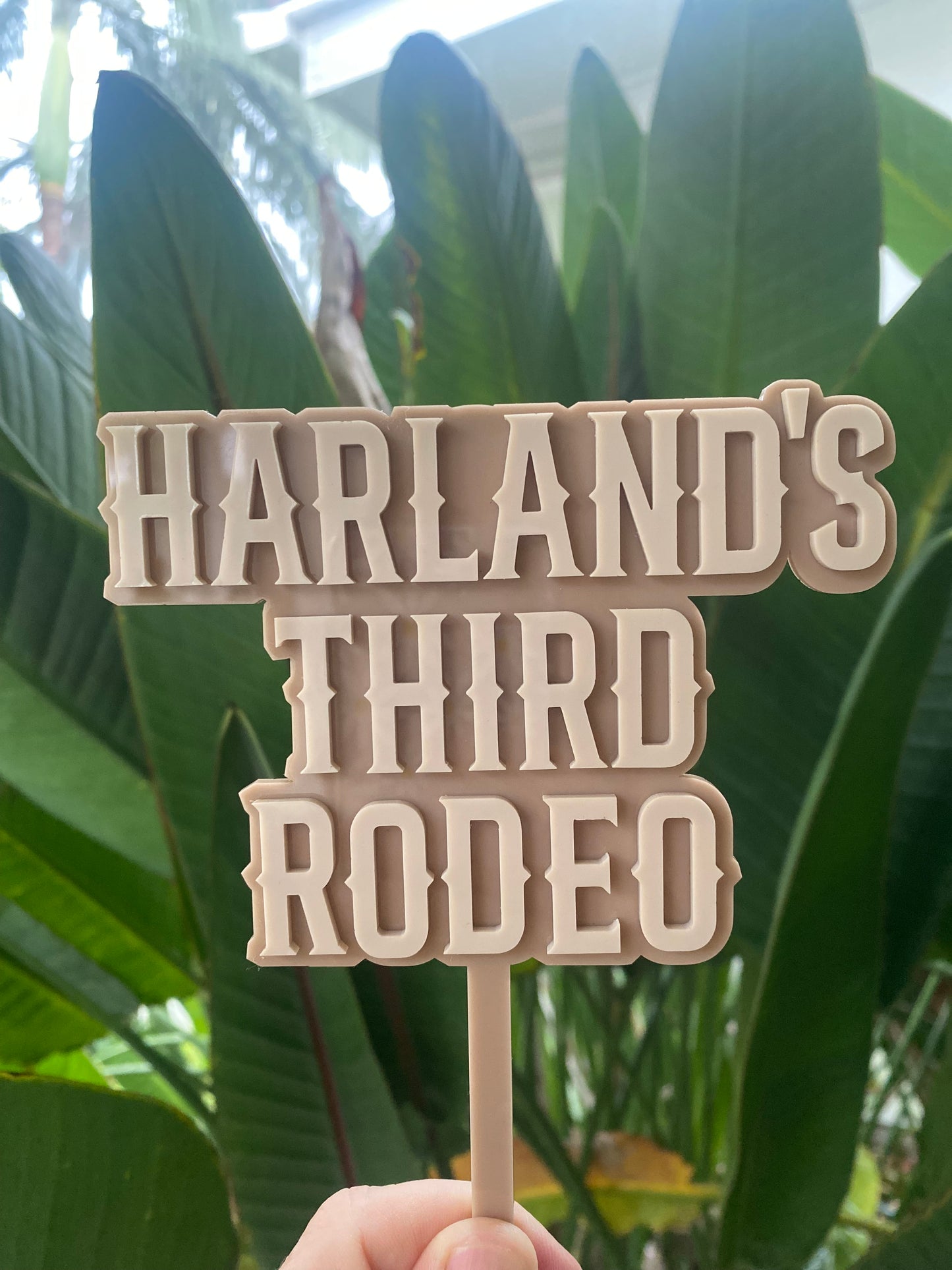 Personalised Rodeo Birthday Number Cake Topper