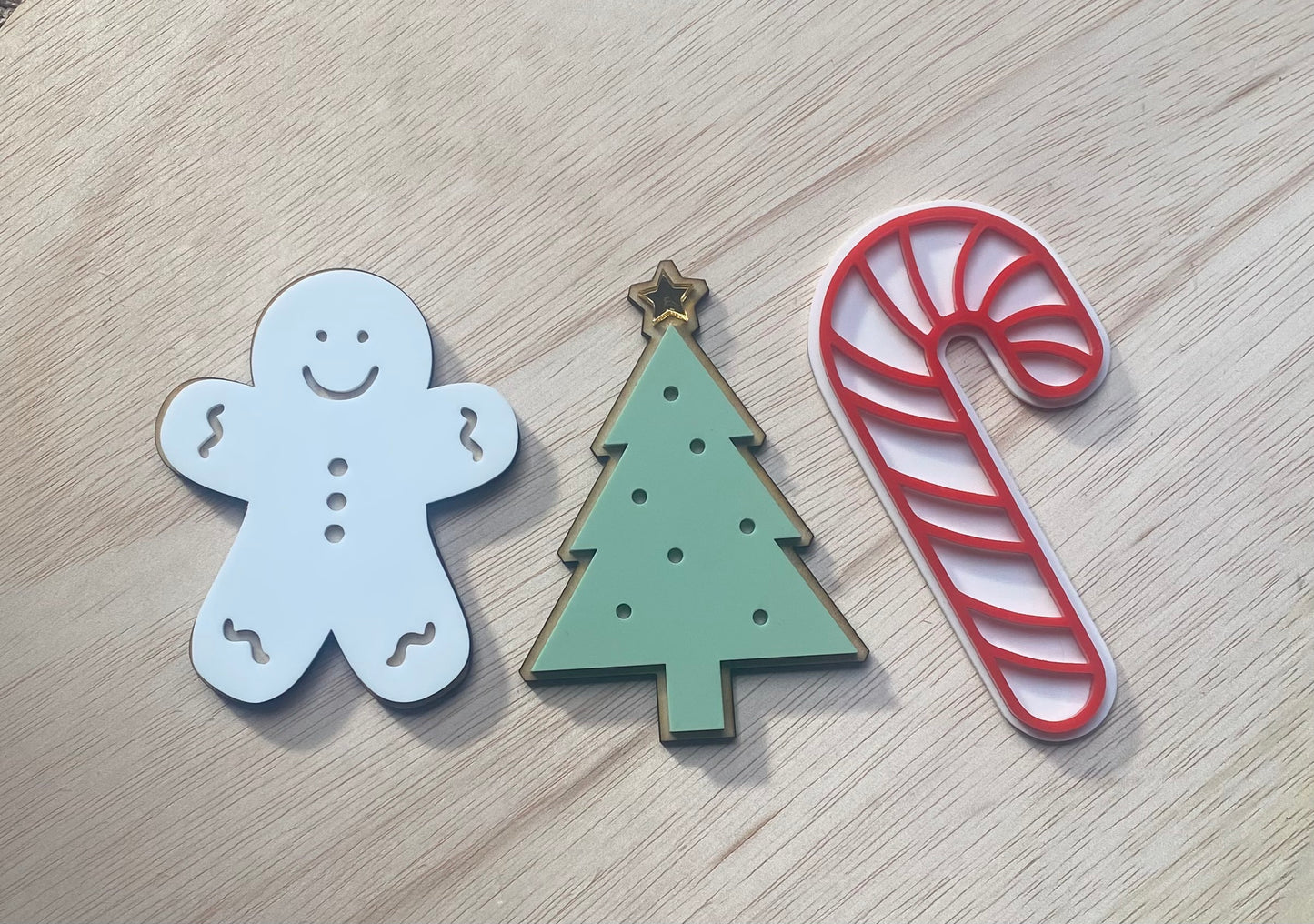 Personalised Wooden & Acrylic Christmas/Easter Box Decoration/ Names / Santa / Bunny/ Decoration Only