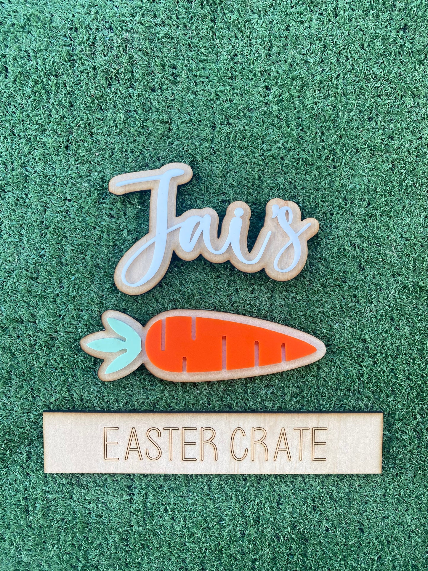 Personalised Wooden & Acrylic Christmas/Easter Box Decoration/ Names / Santa / Bunny/ Decoration Only