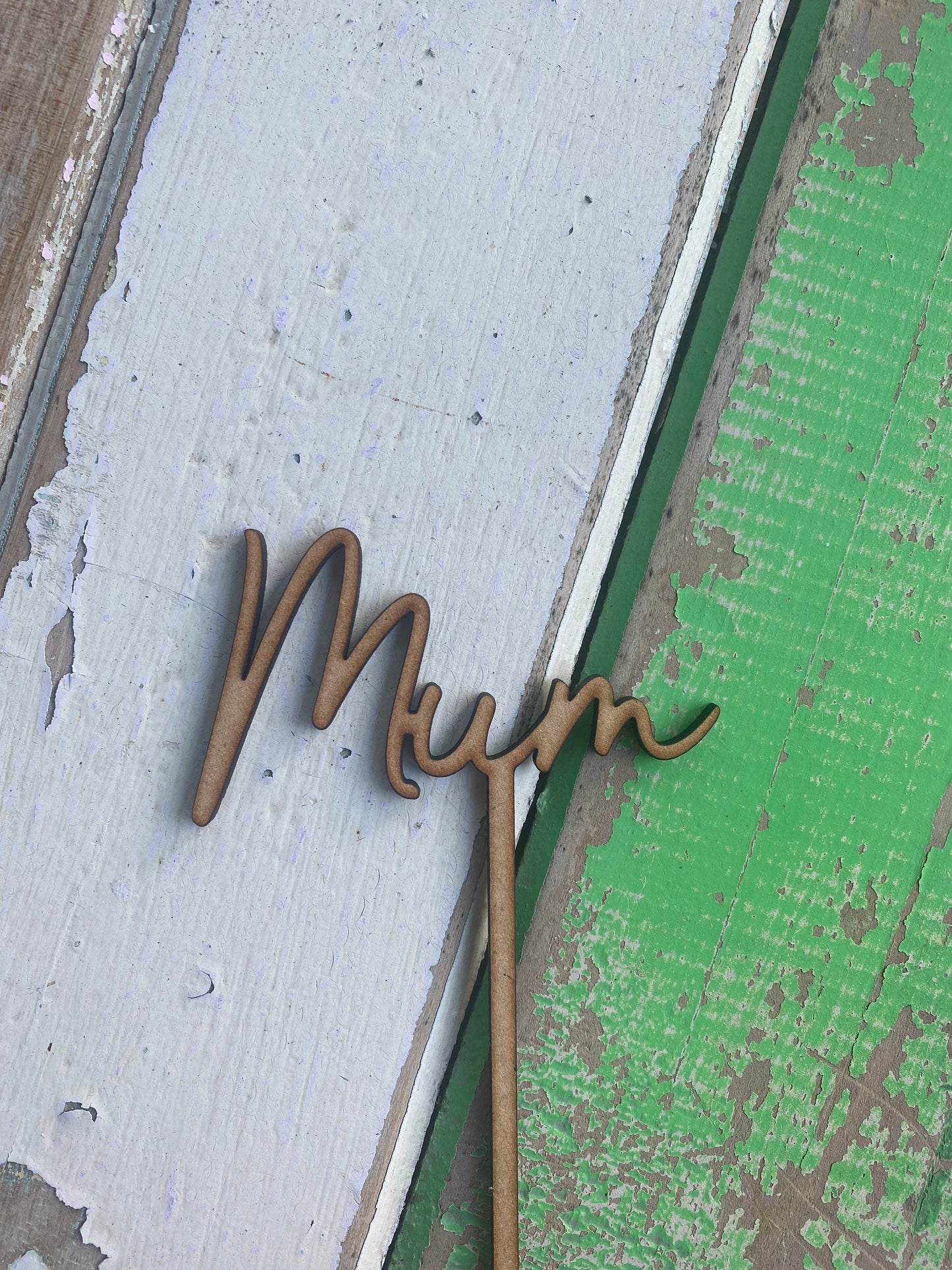 Wooden Dried Flower Stake-Mum