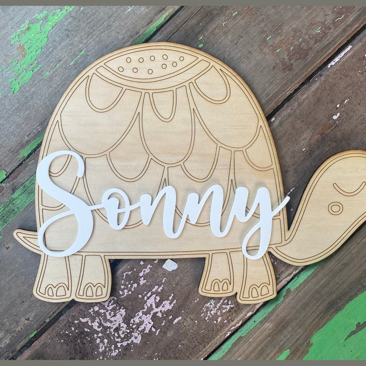 Personalised Wooden & Acrylic Turtle or Butterfly Wall Decor