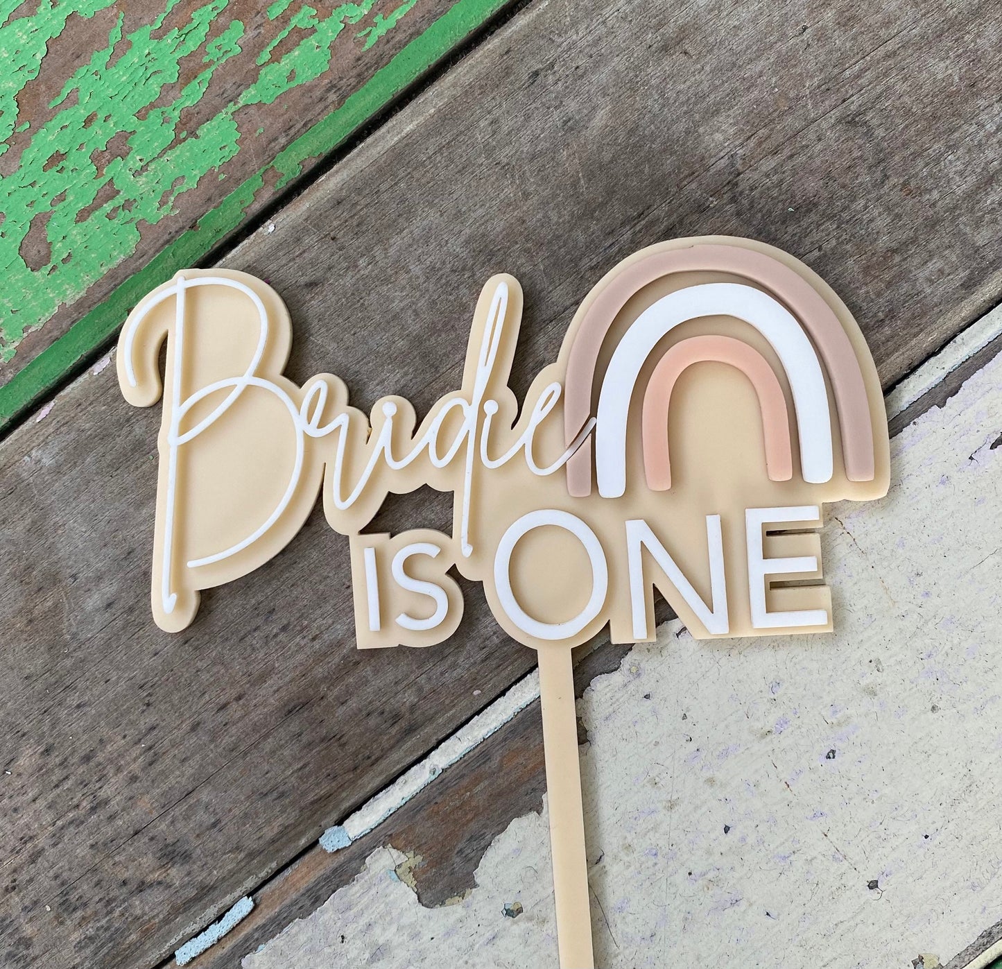 Personalised Rainbow Birthday Acrylic Cake Topper