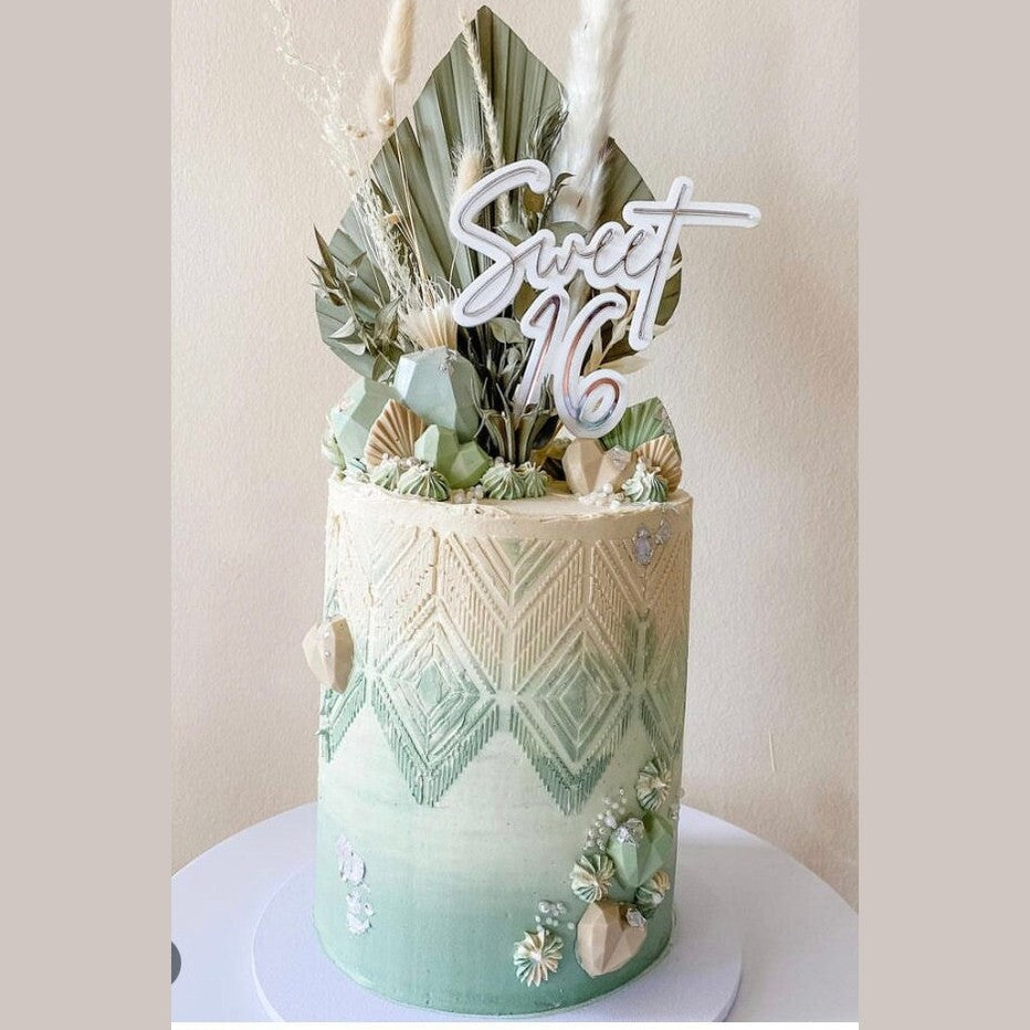 Sweet 16 Double Acrylic Cake Topper