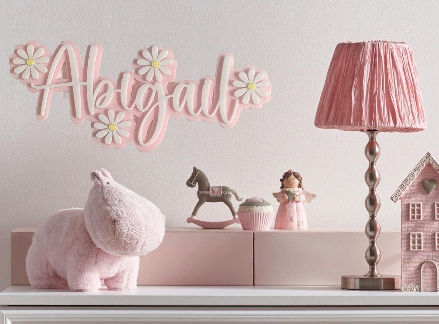Daisy Name Acrylic BackDrop / Wall Decor / Wall Signs / Nursery Signs/Kids Room