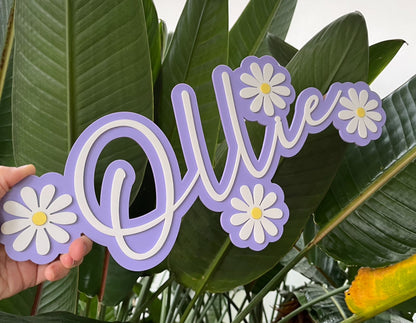 Daisy Name Acrylic BackDrop / Wall Decor / Wall Signs / Nursery Signs/Kids Room
