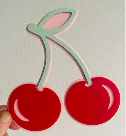 Cherry Double Layered Wall Art | Cake Charms | Keyring or Magnet