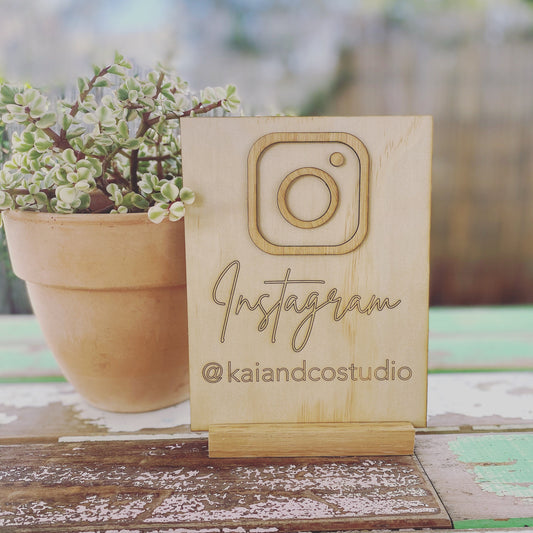 Social Media Wooden Sign-Customised