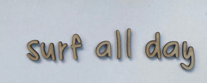 'Surf All Day' Wooden Wall Letters | Display image 2