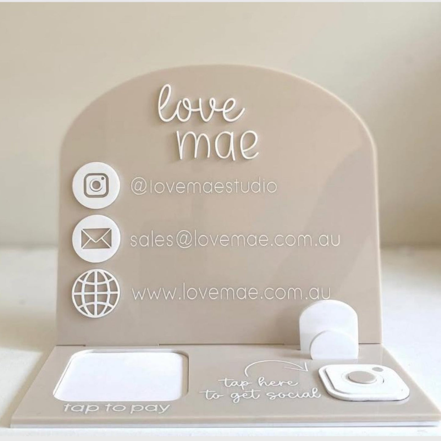 Custom Square/Apple Pay Reader and Business Card Holder with NFC Social Media Tap