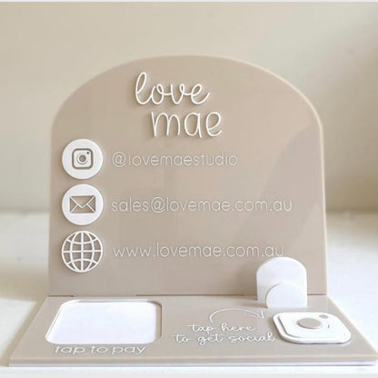 Custom Square/Apple Pay Reader and Business Card Holder with NFC Social Media Tap