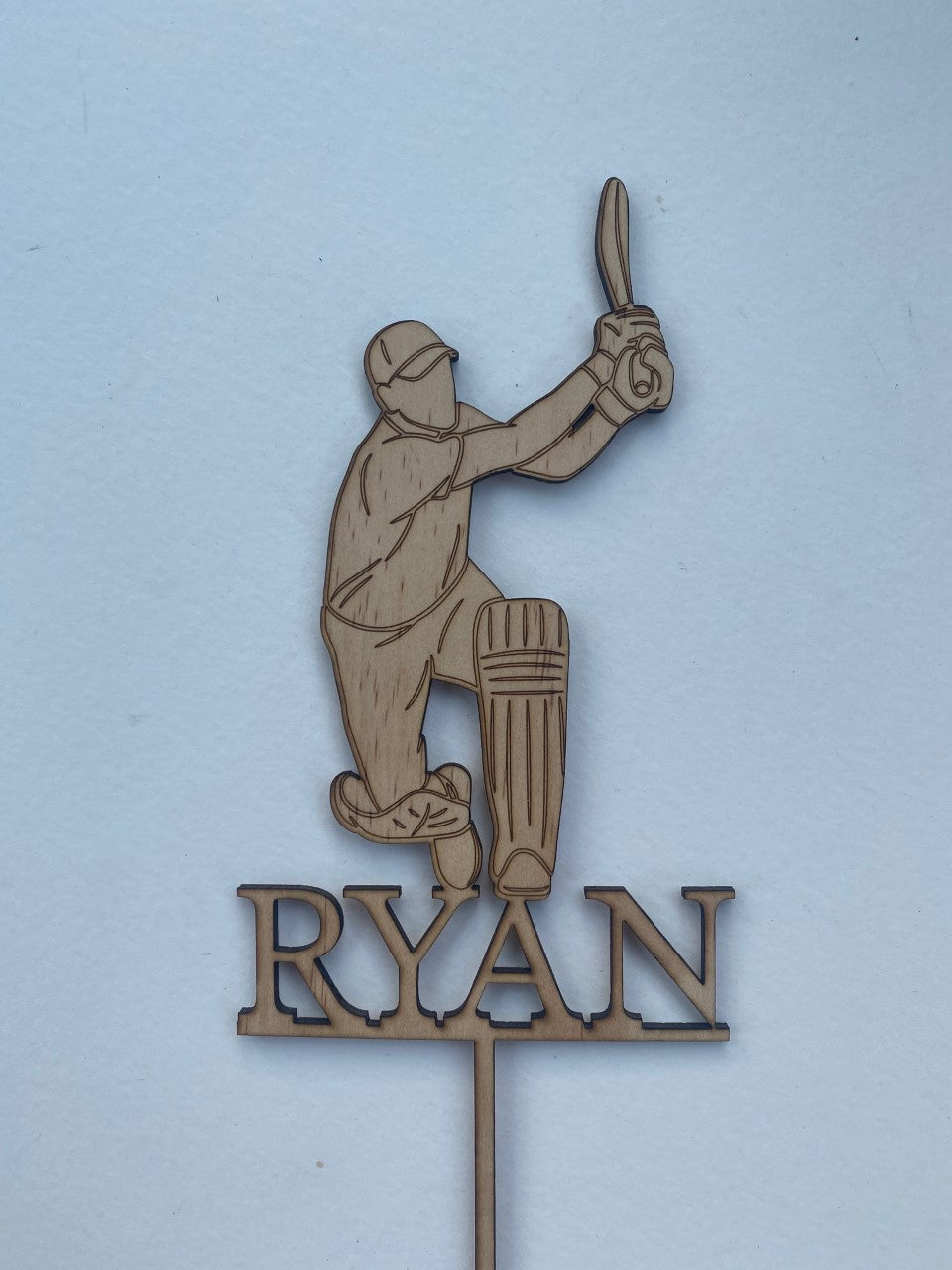 Wooden Personalised Engraved Cricket Player image 0