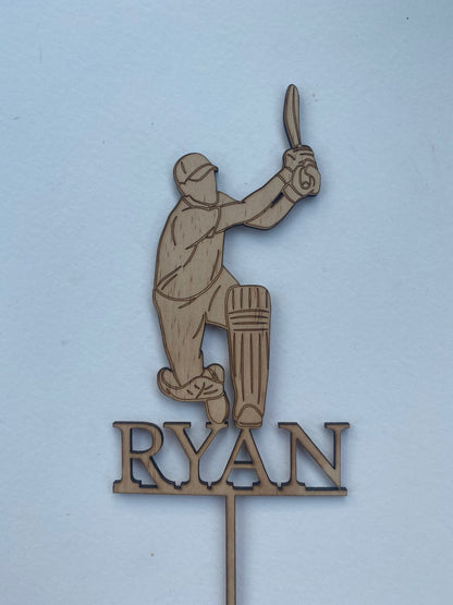Wooden Personalised Engraved Cricket Player image 0