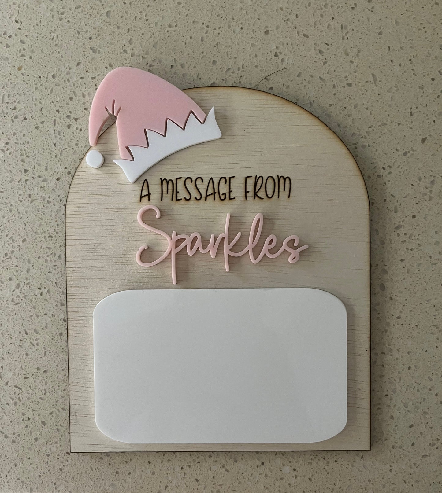 Personalised Elf Name Message Board | Elf Accessory | A Message From Your Elf Whiteboard Sign