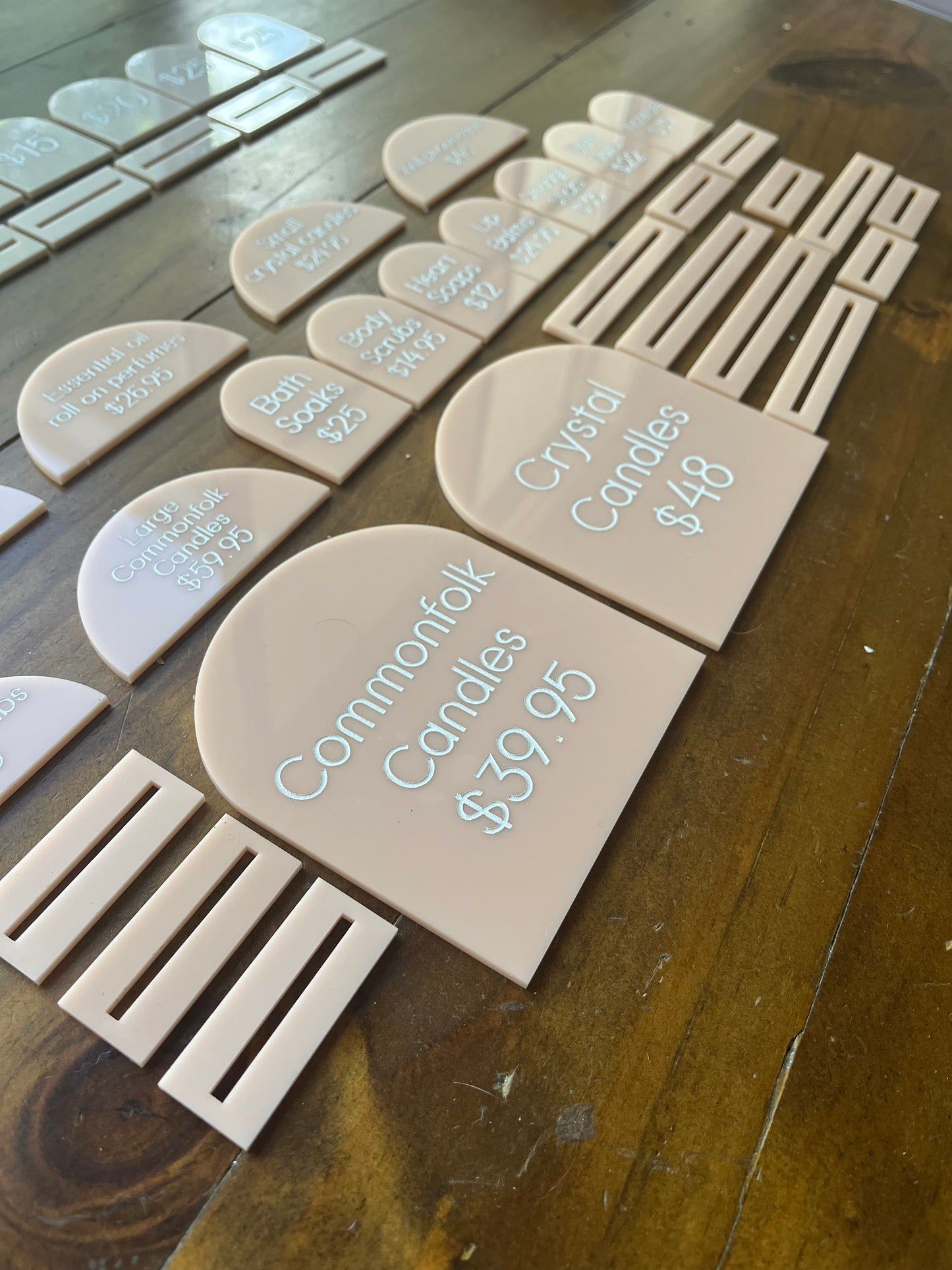 Acrylic Arch Price Tags with Stand