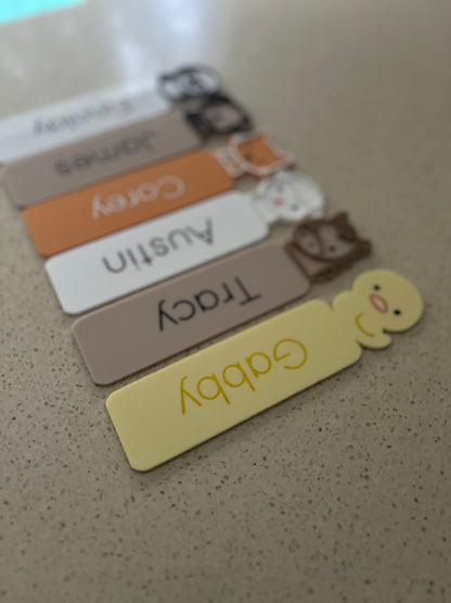 Animal Personalised Acrylic Book Mark
