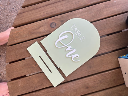 Arch Acrylic Table Numbers with Stand