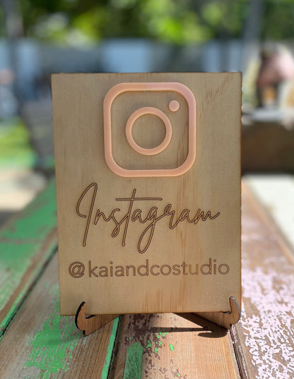 Social Media Wooden Sign-Customised