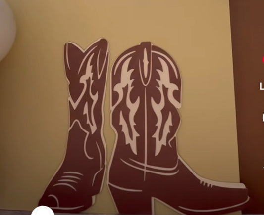 Wooden Cowboy Boots/ Party Display/ Rodeo Themed - Raw