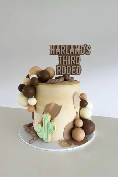 Personalised Rodeo Birthday Number Cake Topper