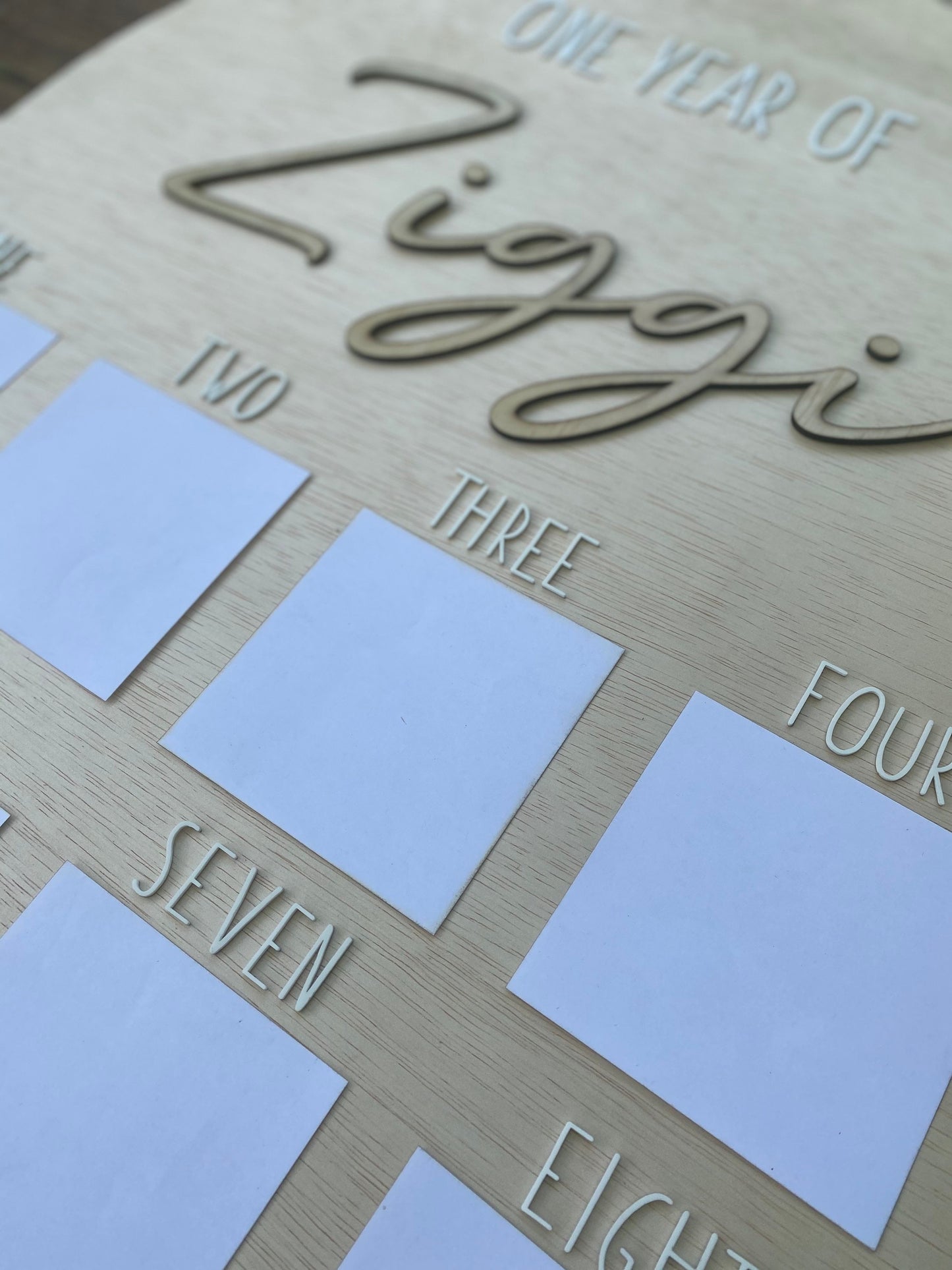 Personalised Wooden Arch Shaped Milestone Photo Board / Birthday Board / Photo Display