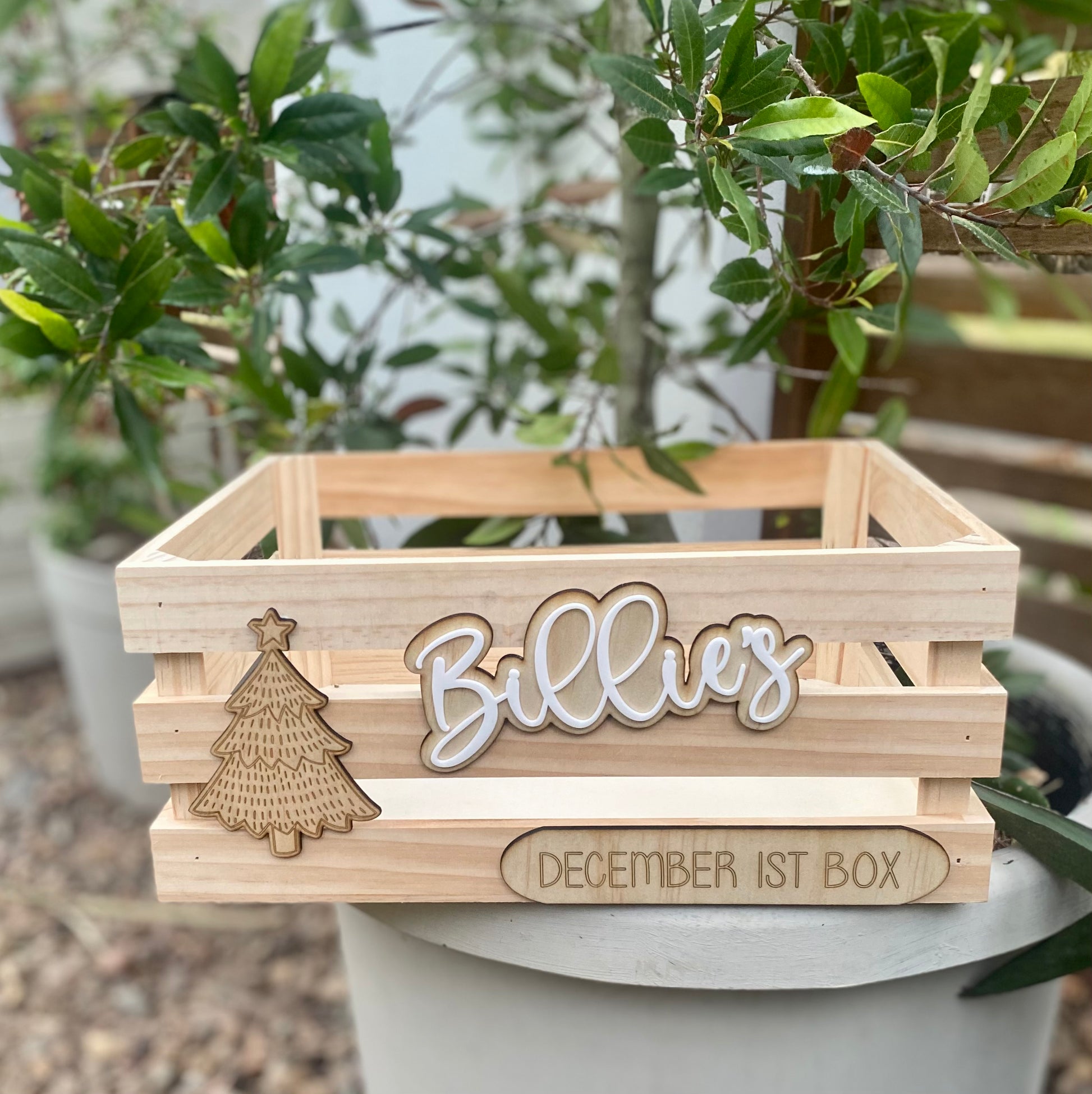 Personalised Wooden & Acrylic Christmas/Easter Box Decoration/ Names / Santa image 2