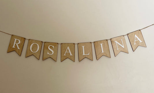 Personalised Wooden & Acrylic Hanging Banner | Party Banner | Kids Room Sign