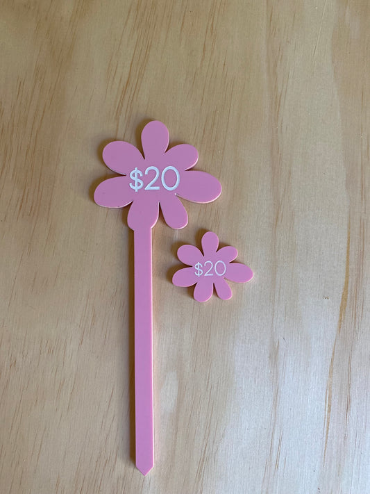 Flower Acrylic Price Tags | Display | Store Display | Market Display