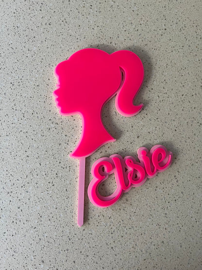 Barbie Cake Topper & Name Fropper