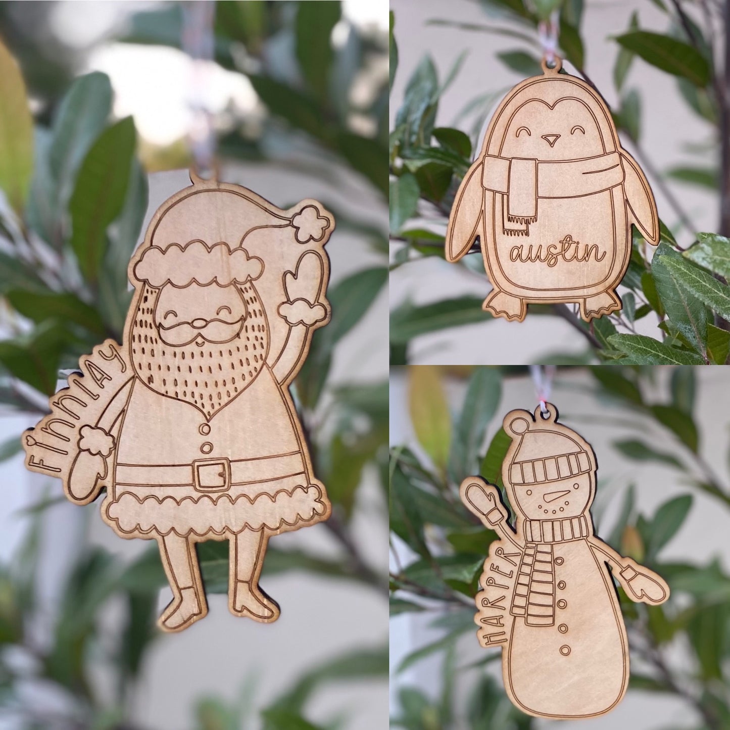 Personalised Wooden Christmas Tree Decoration image 0
