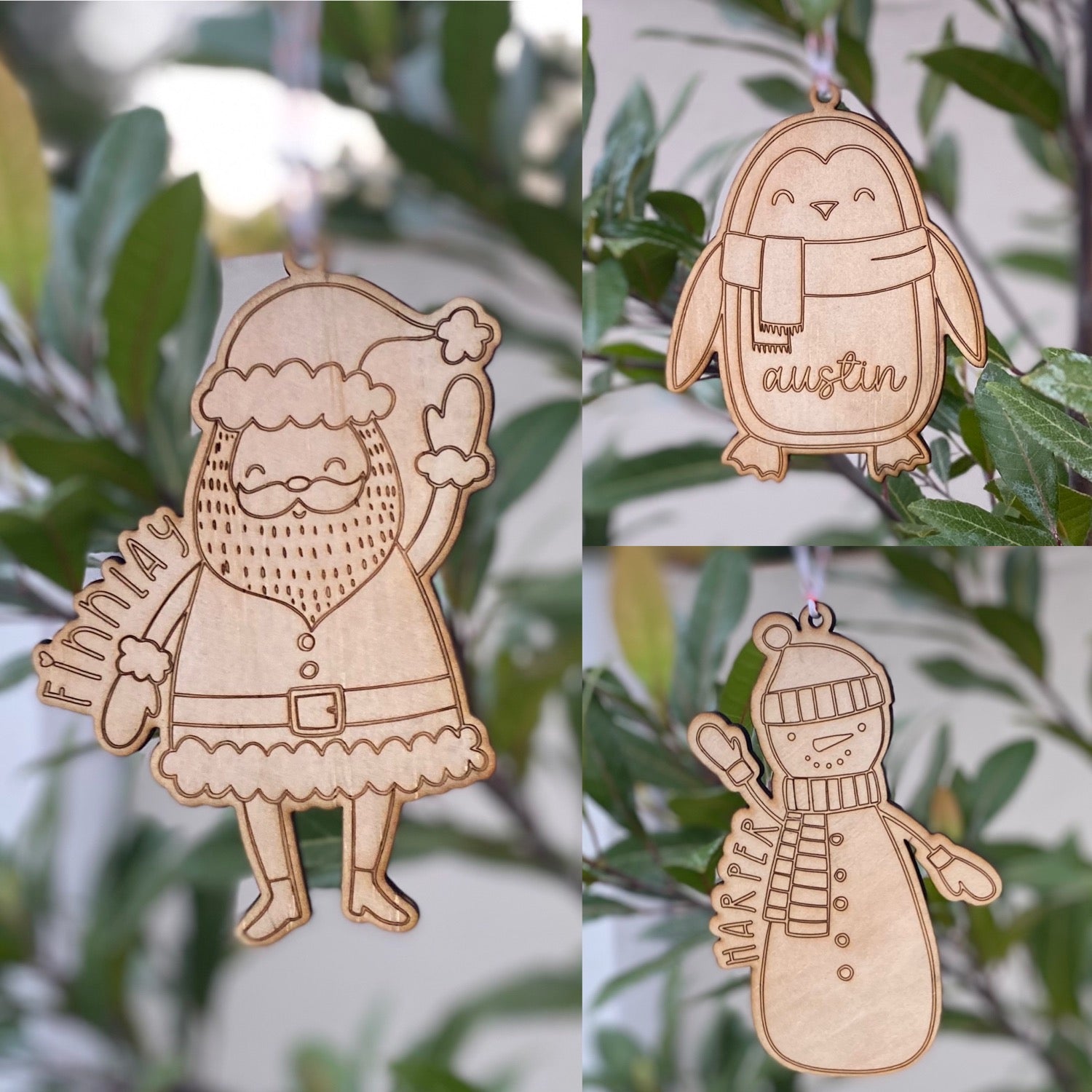 Personalised Wooden Christmas Tree Decoration image 0