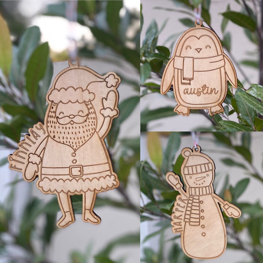 Personalised Wooden Christmas Tree Decoration image 0