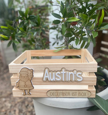 Personalised Wooden & Acrylic Christmas/Easter Box Decoration/ Names / Santa image 0
