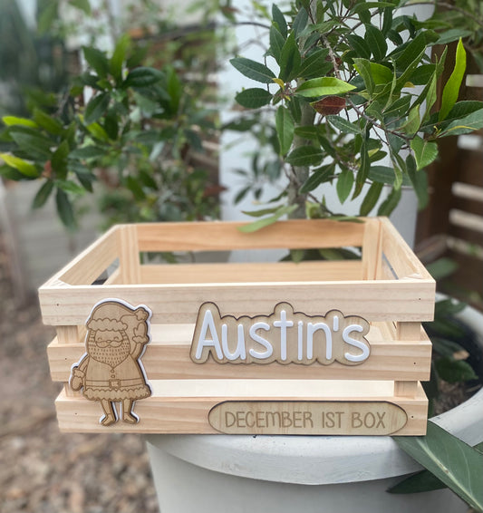 Personalised Wooden & Acrylic Christmas/Easter Box Decoration/ Names / Santa image 0