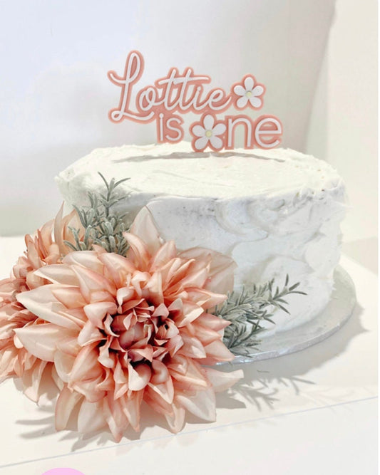 Personalised Acrylic Daisy with Birthday Number Cake Topper