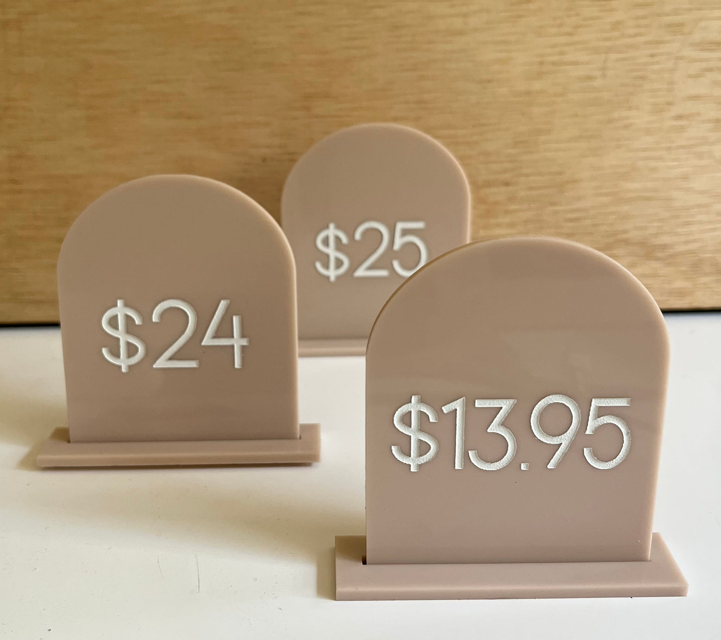 Acrylic Arch Price Tag with Stand