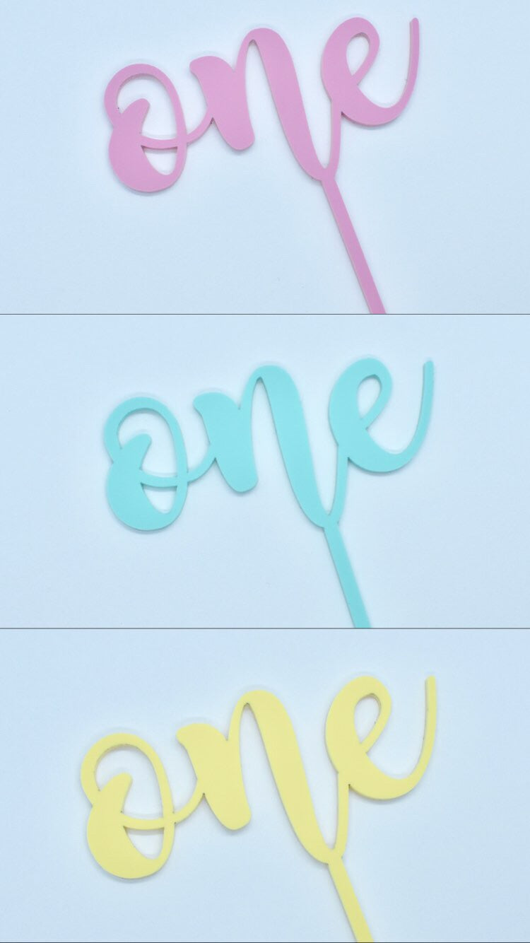 Number One Pastel Cake Topper image 5