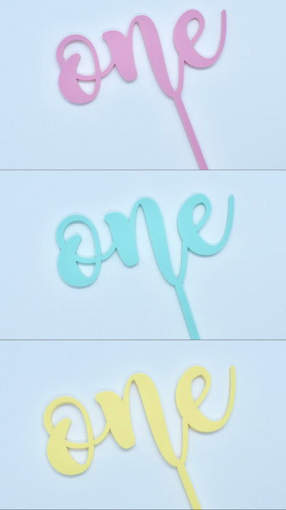 Number One Pastel Cake Topper image 5