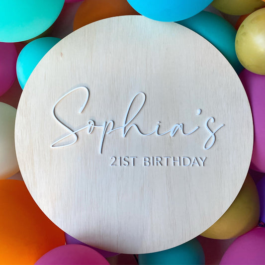 Personalised Happy Birthday Wooden and Acrylic Sign/Photo Prop