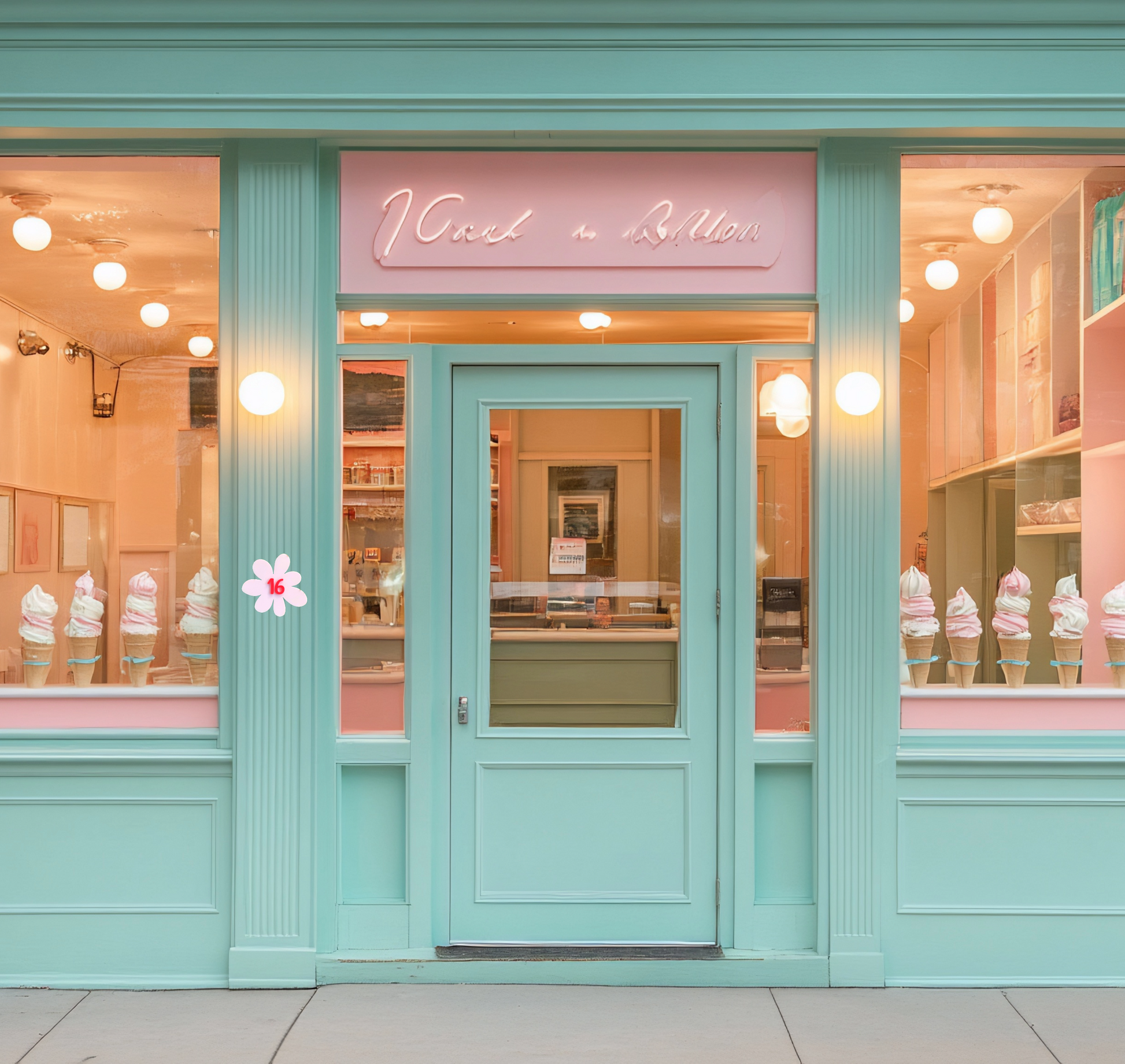 Flower Acrylic House Number  image 1