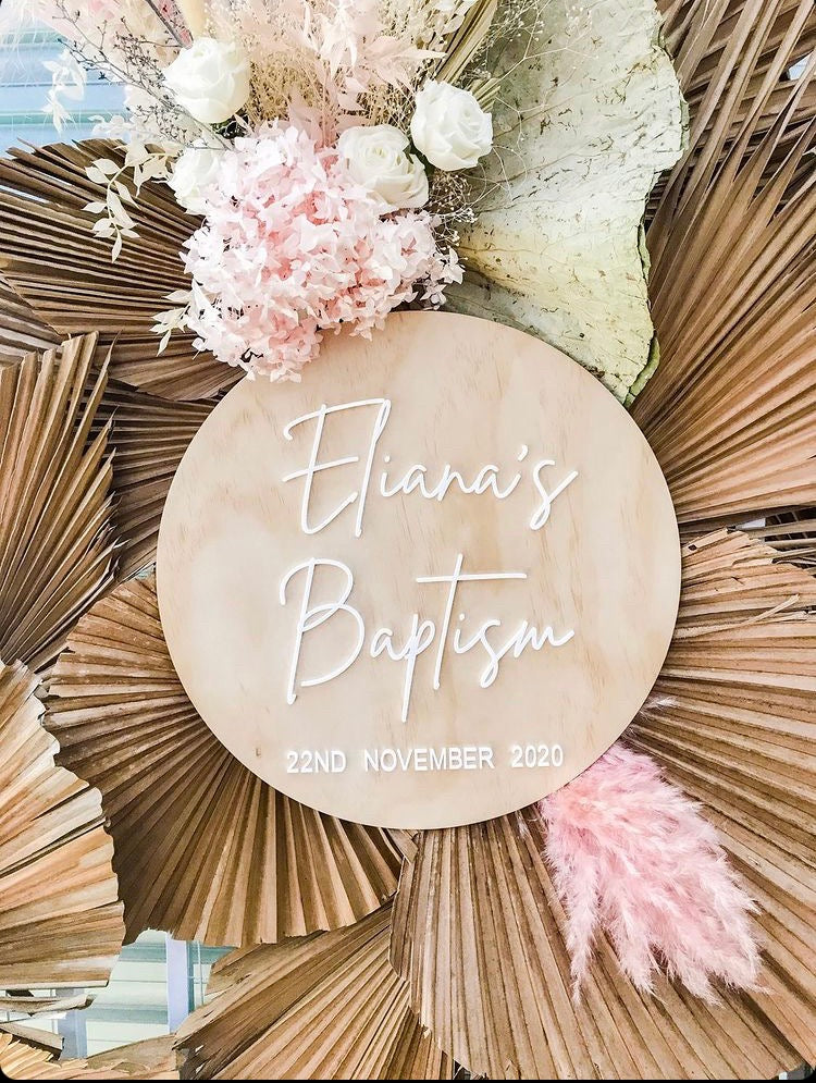 Personalised Baptism Wooden Sign image 0