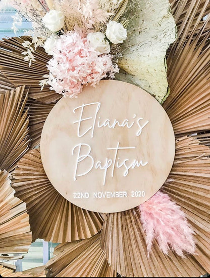 Personalised Baptism Wooden Sign image 0