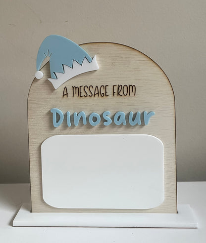 Personalised Elf Name Message Board | Elf Accessory | A Message From Your Elf Whiteboard Sign