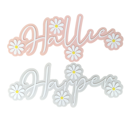 Daisy Name Acrylic BackDrop / Wall Decor / Wall Signs / Nursery Signs/Kids Room
