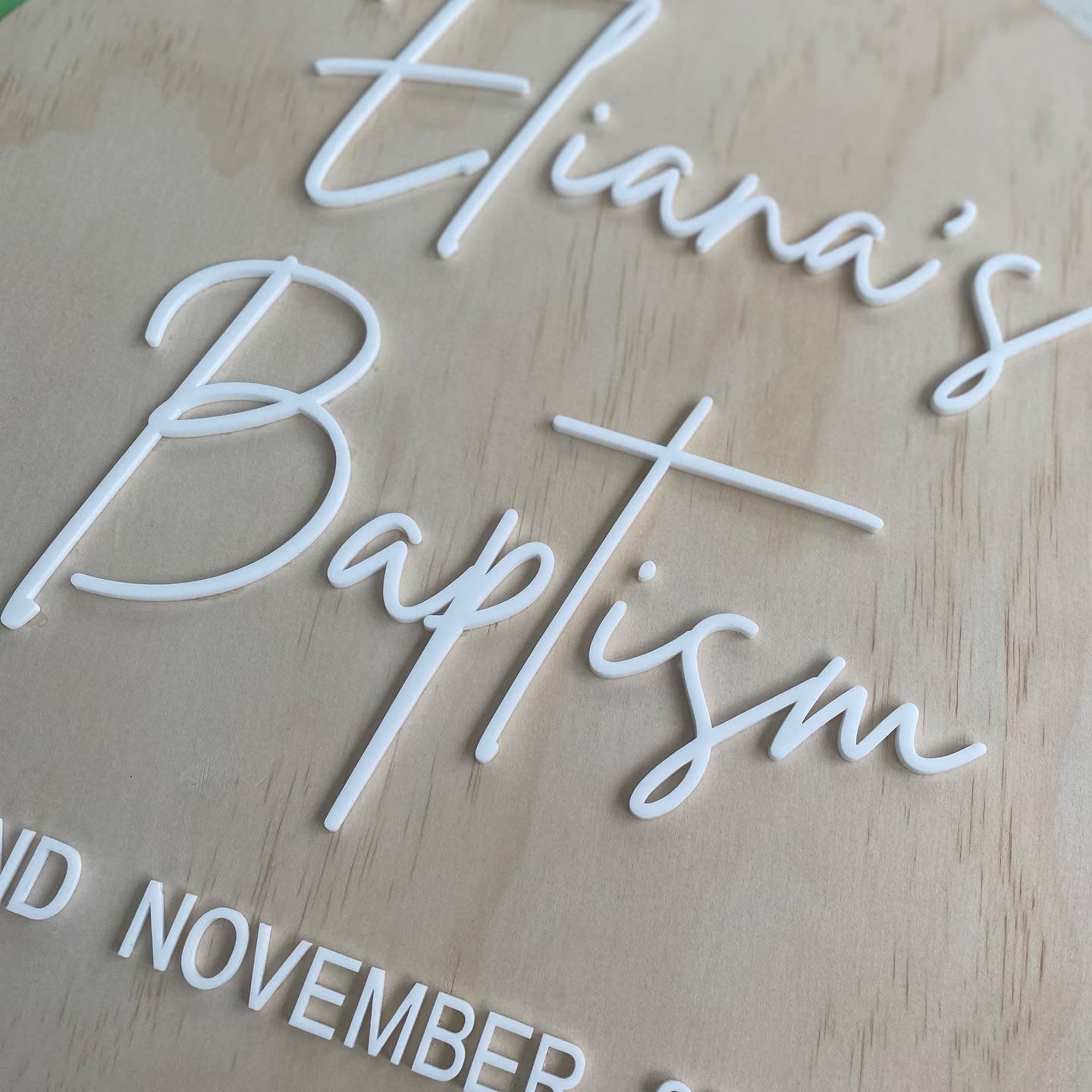 Personalised Baptism Wooden Sign image 1